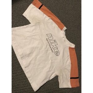 Nike Sportswear Crop Top Tee Small Peach/White